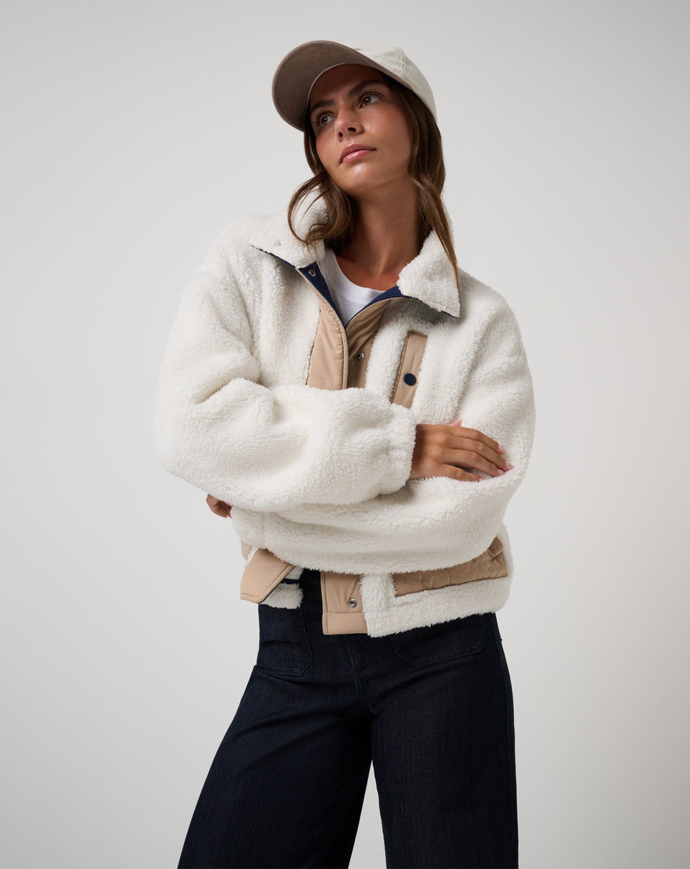 Artful Sherpa Jacket Women/Snow White
