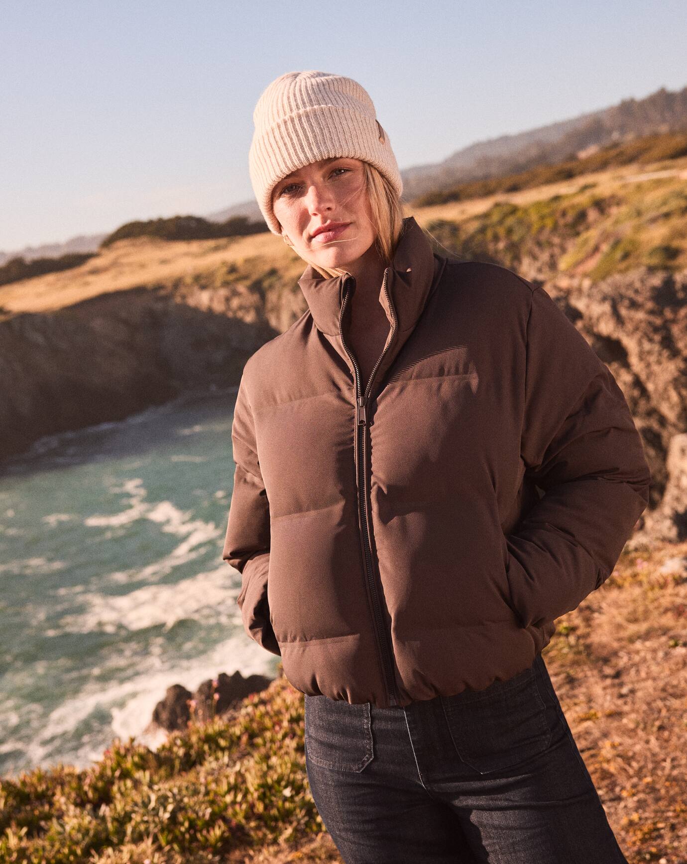Moontide Bonded Puffer Jacket Women/Coffee Grounds