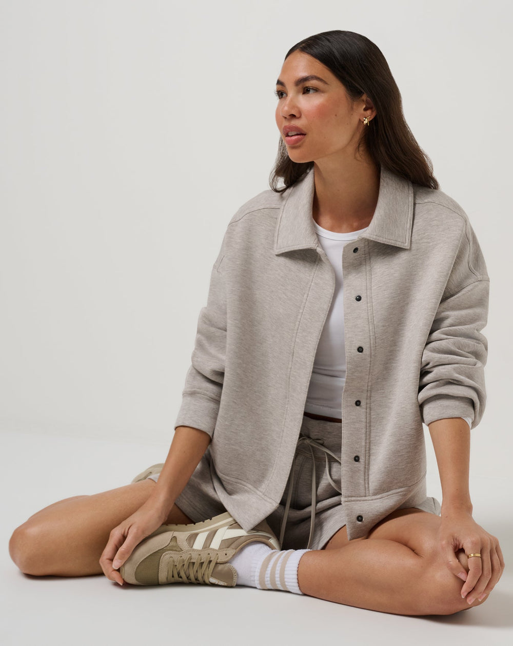 Cloudscape Button Down Women/Heather Savannah Tan