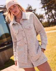 Cloud Coastal Quilted Shacket Women/Heather Savannah Tan