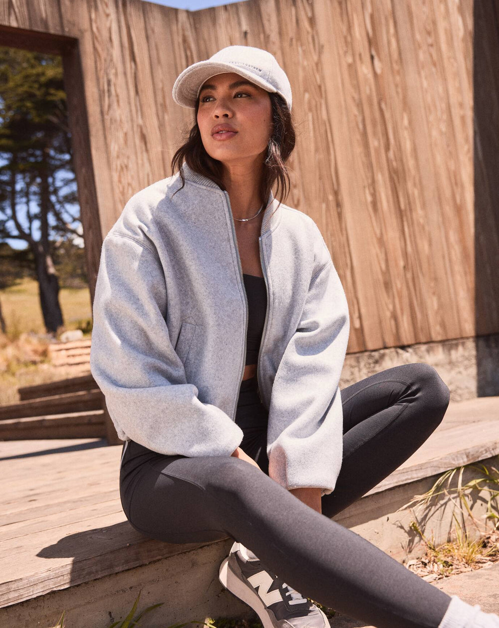 Rustic Retreat Bomber Women/Heather Light Grey