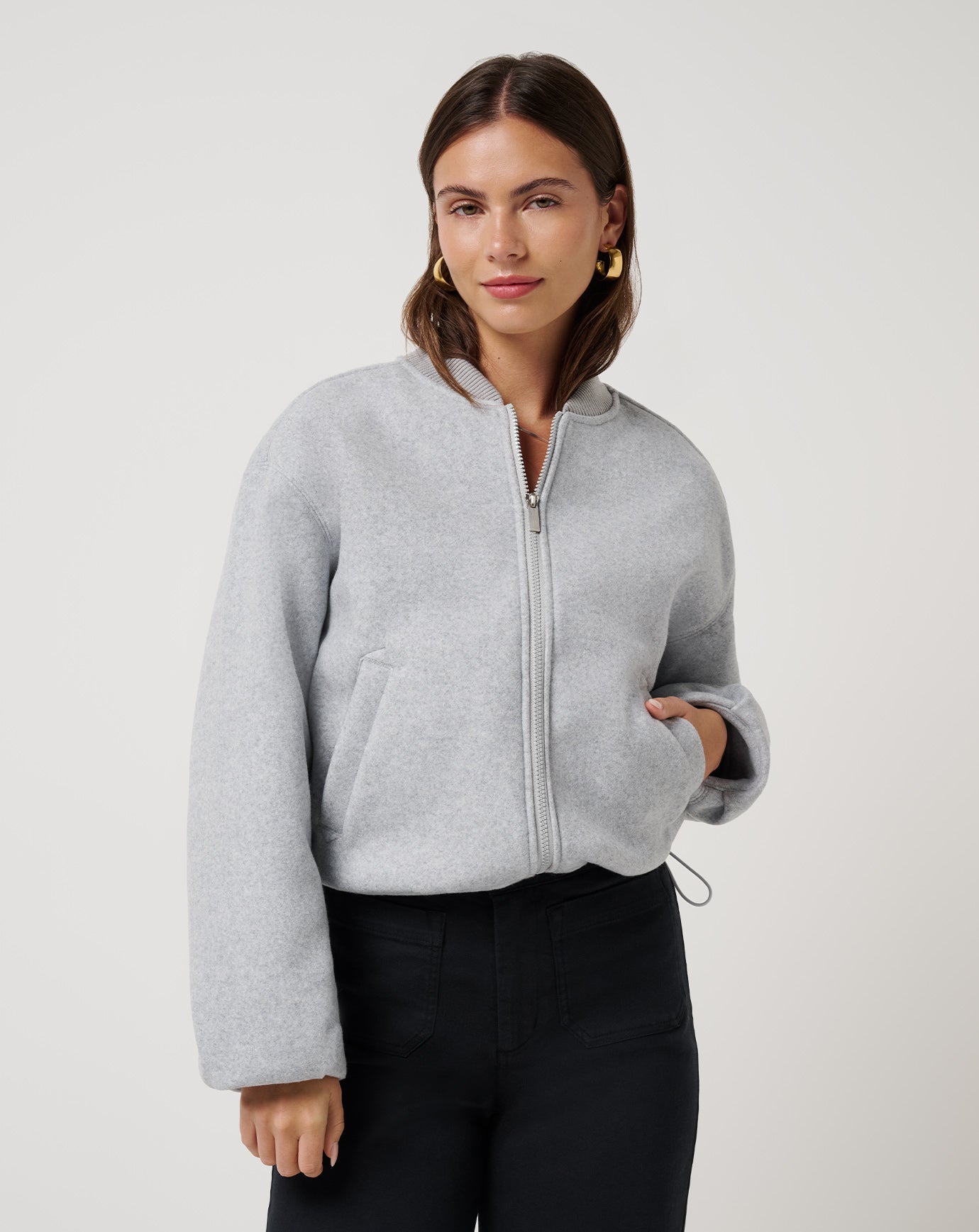 Rustic Retreat Bomber Women/Heather Light Grey