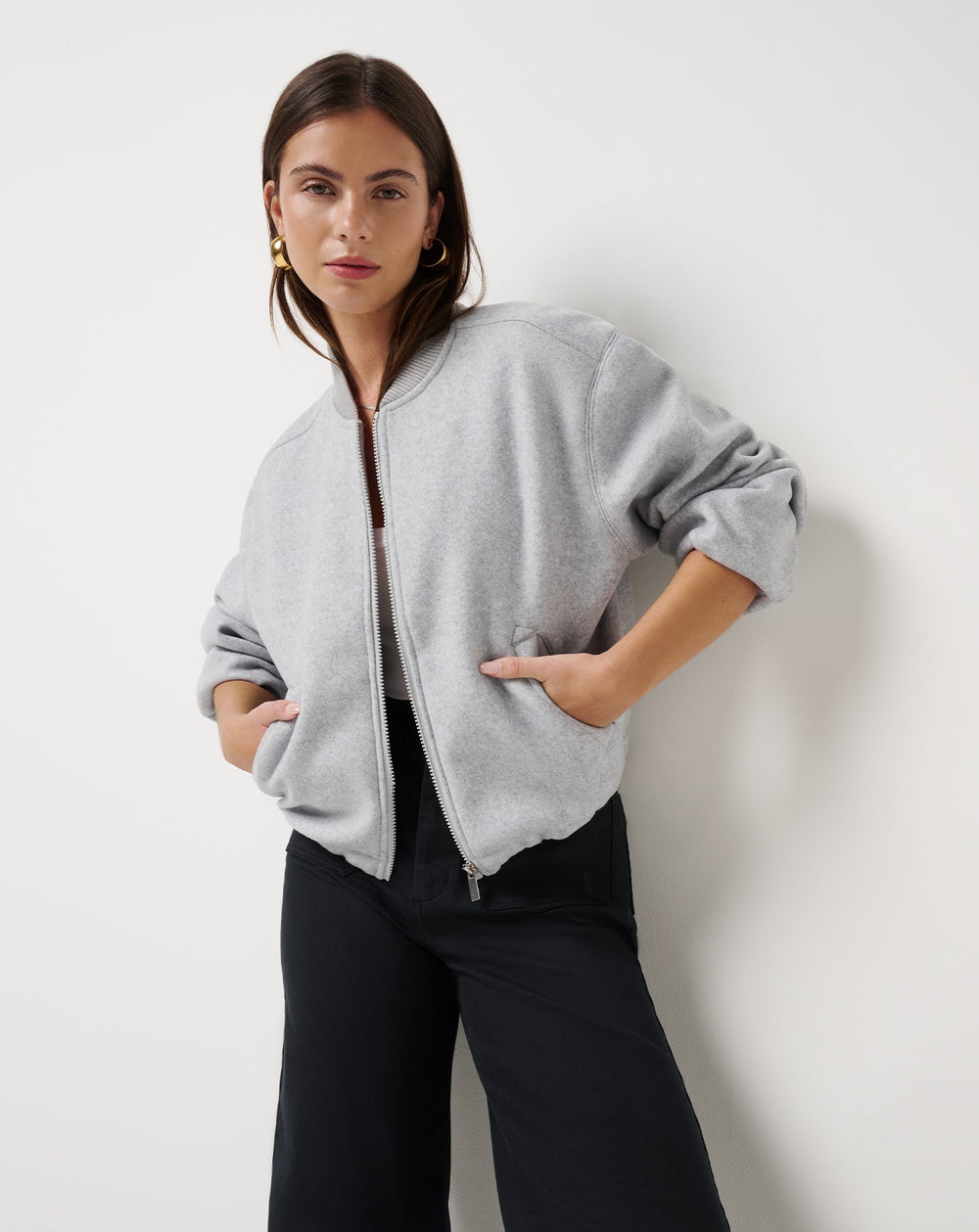 Rustic Retreat Bomber Women/Heather Light Grey