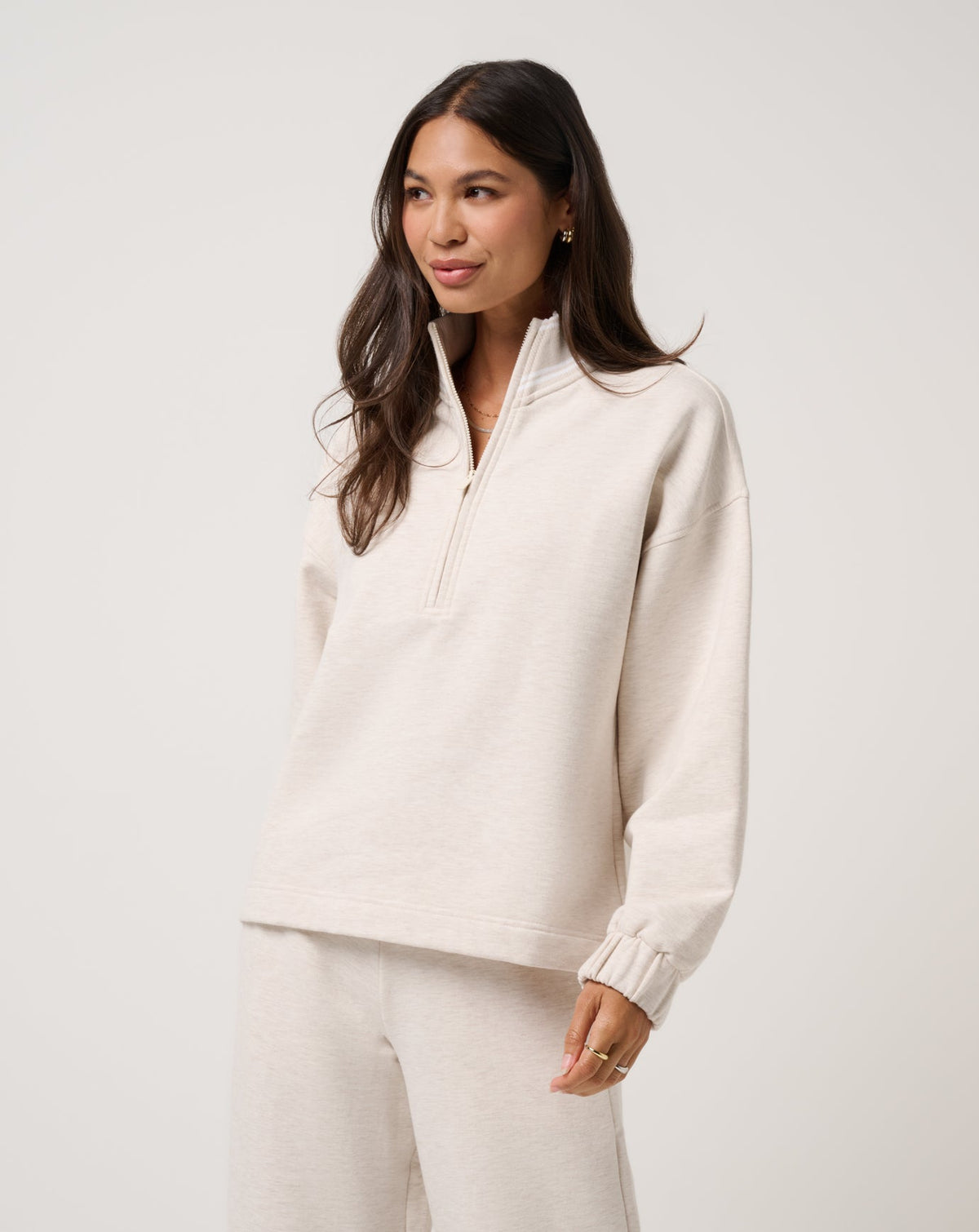 Cloud Fleece Clubside Half Zip Women/Heather Brazillian Sand