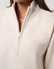 Cloud Fleece Clubside Half Zip Women/Heather Brazillian Sand