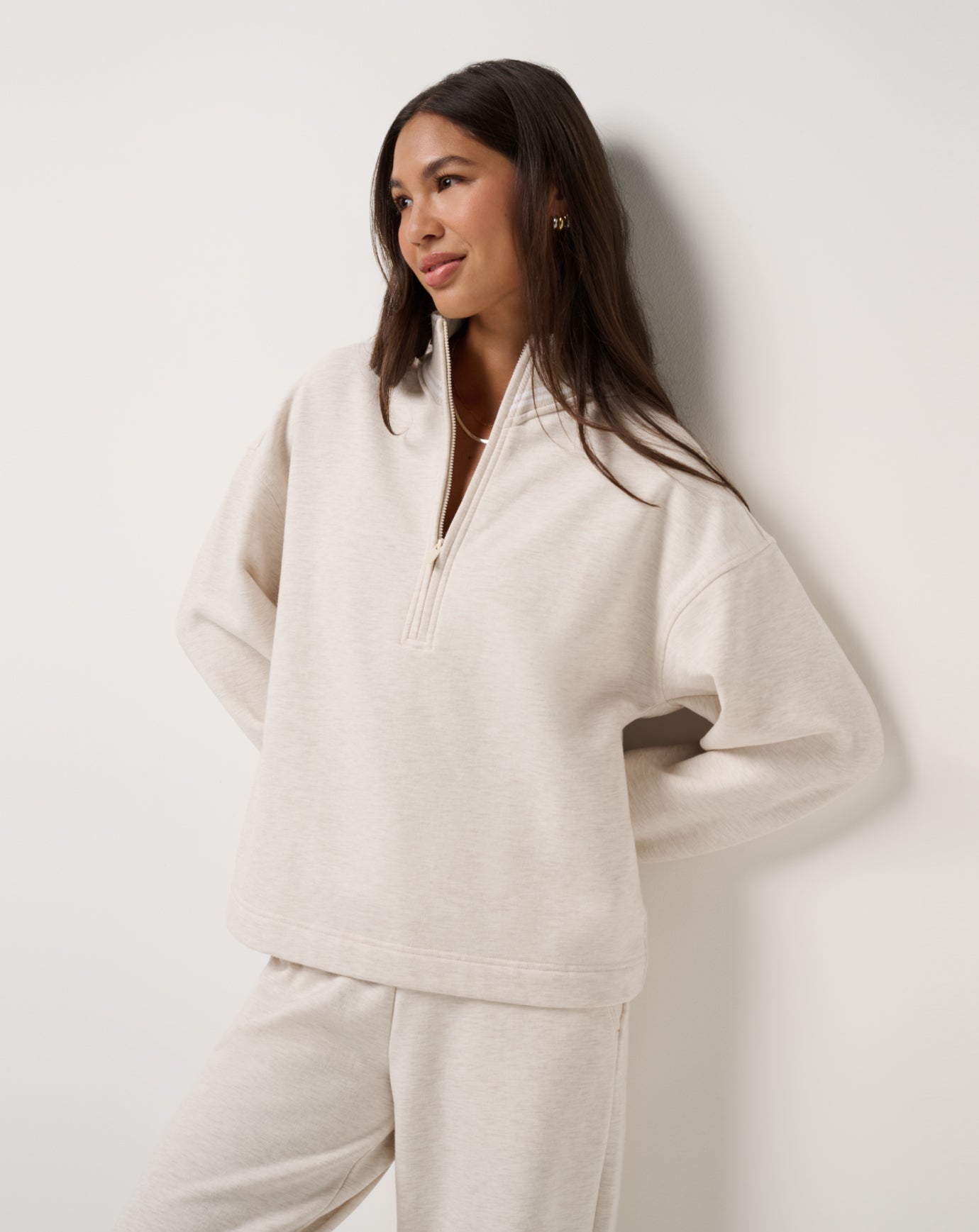 Cloud Fleece Clubside Half Zip Women/Heather Brazillian Sand