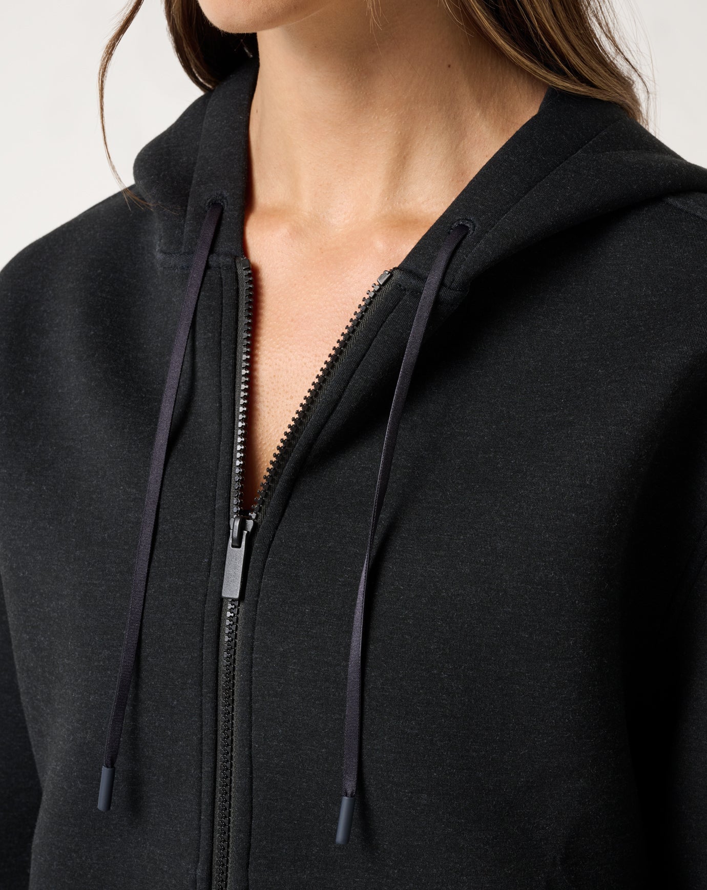 Cloudscape Zip Hood Women/Heather Black