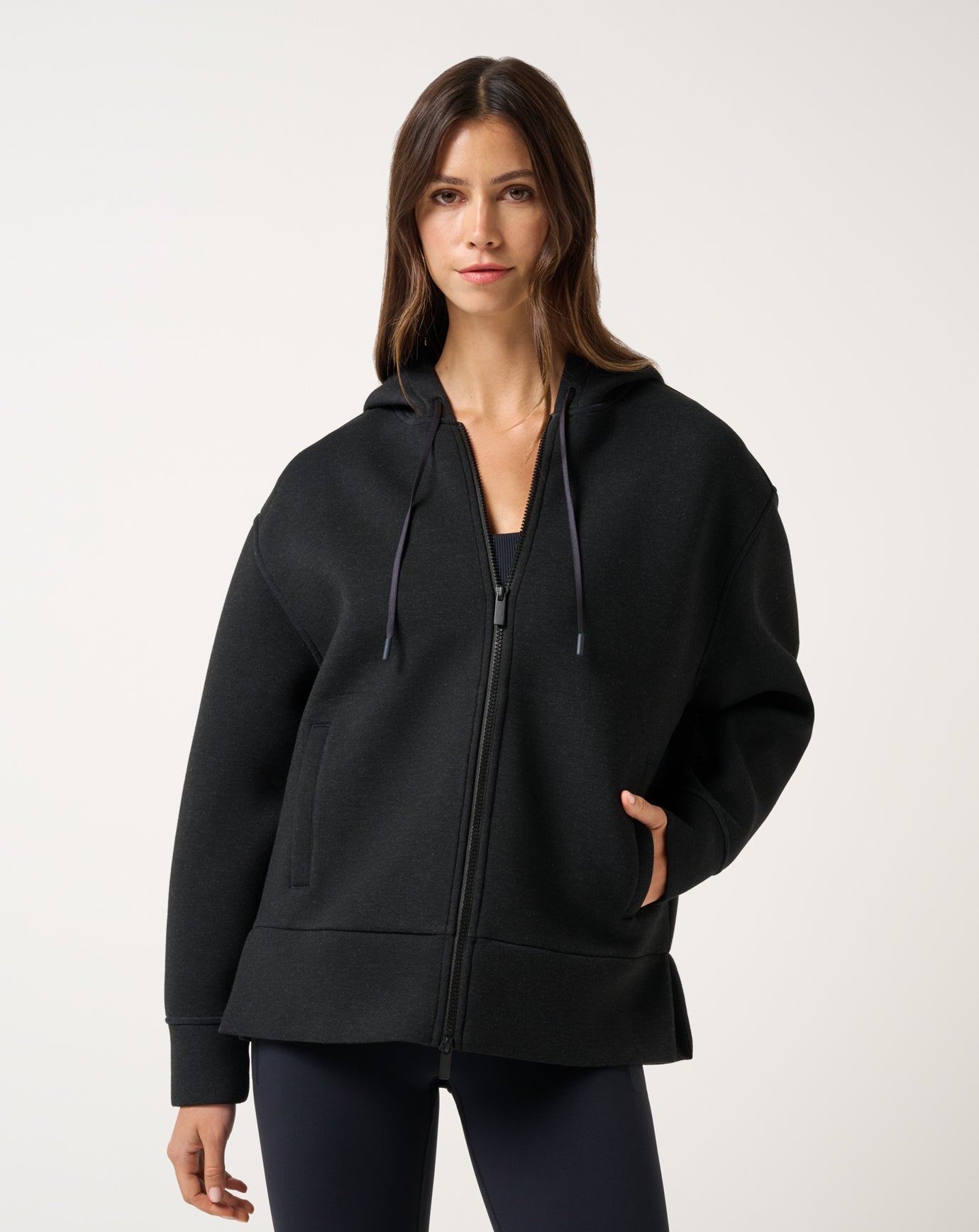Cloudscape Zip Hood Women/Heather Black
