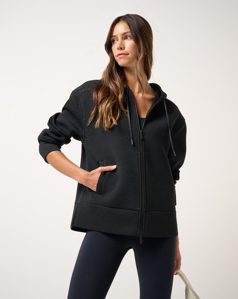 Cloudscape Zip Hood Women/Heather Black