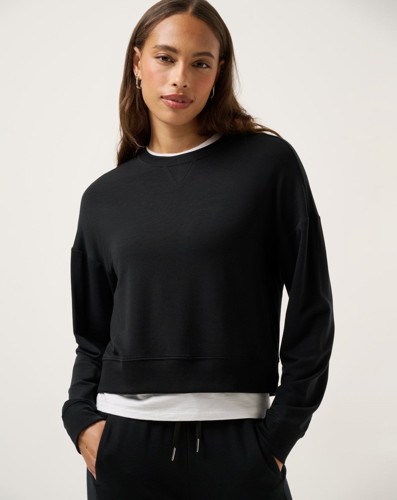 Cloud Terry Crew Women/Black