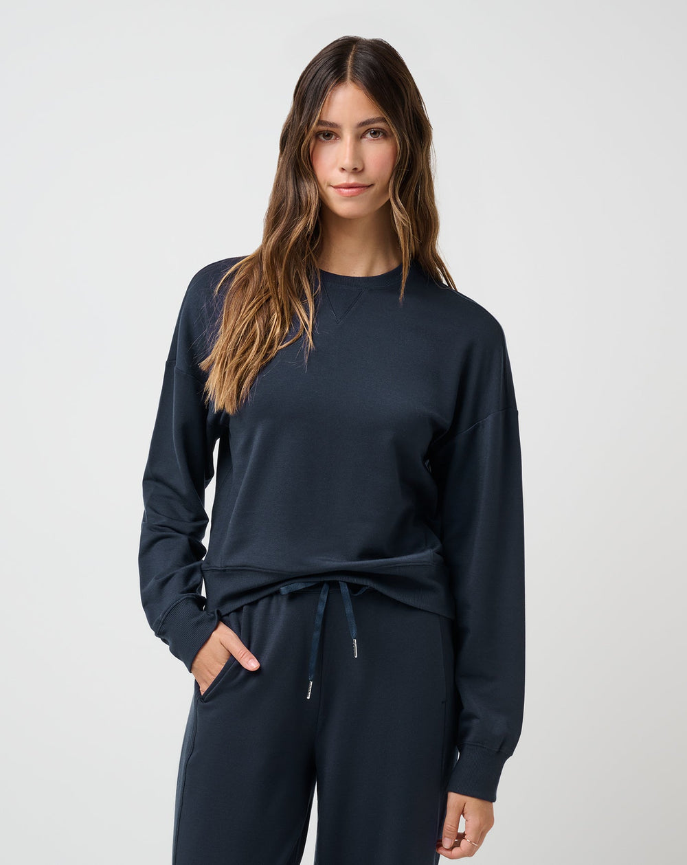 Cloud Terry Crew Women/Navy Blazer