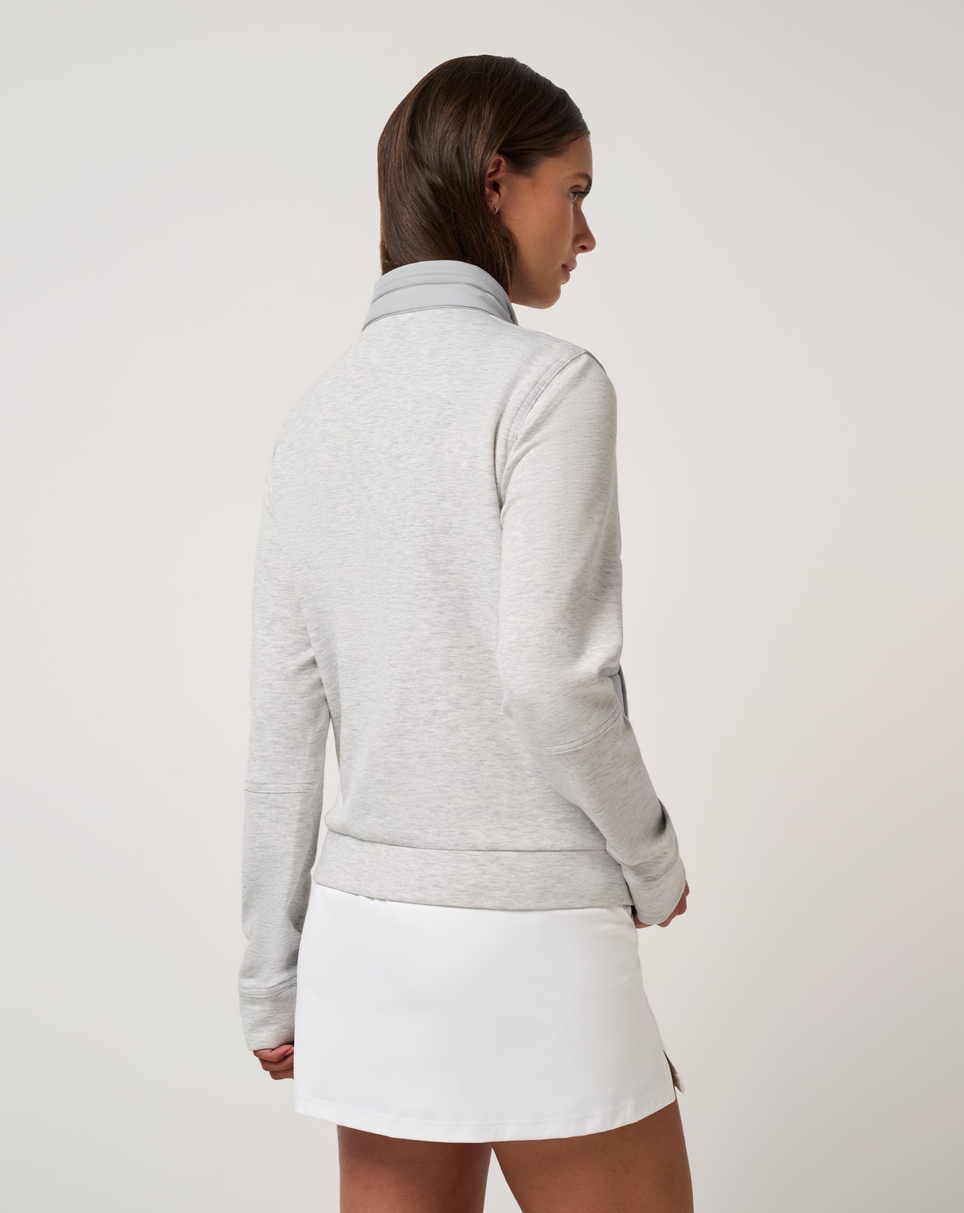 Skyloft Soft Espresso Martini Full Zip Women|Golf/Heather Light Grey