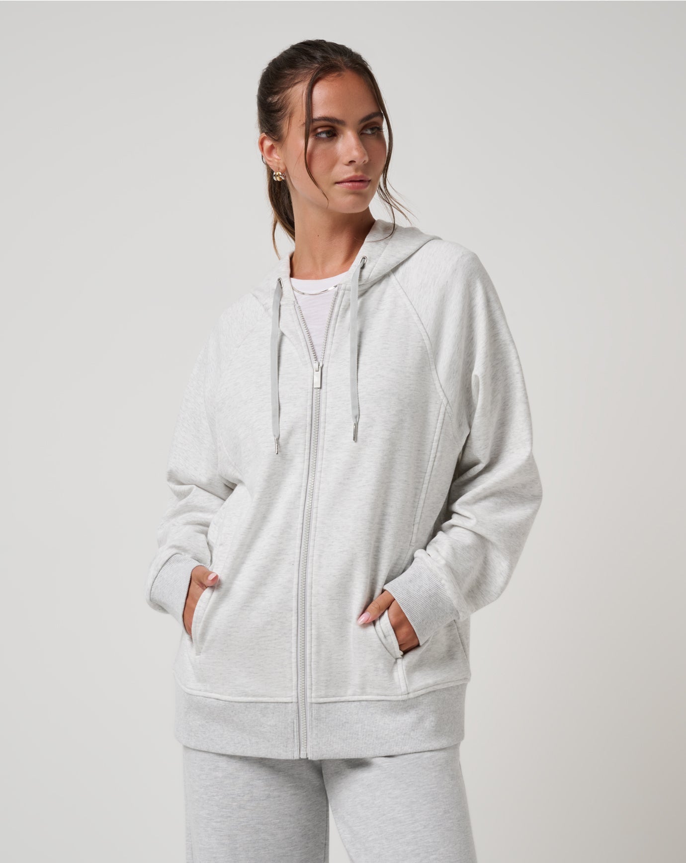 Off Script 2.0 Cloud Full Zip Hoodie Women/Heather Light Grey