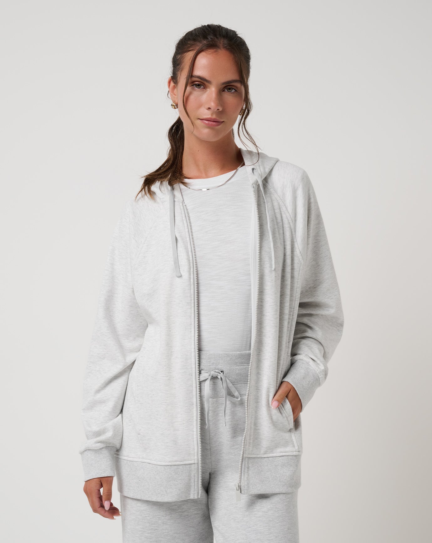 Off Script 2.0 Cloud Full Zip Hoodie Women/Heather Light Grey