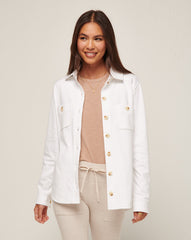 Cloud Fleece Shacket Women/White