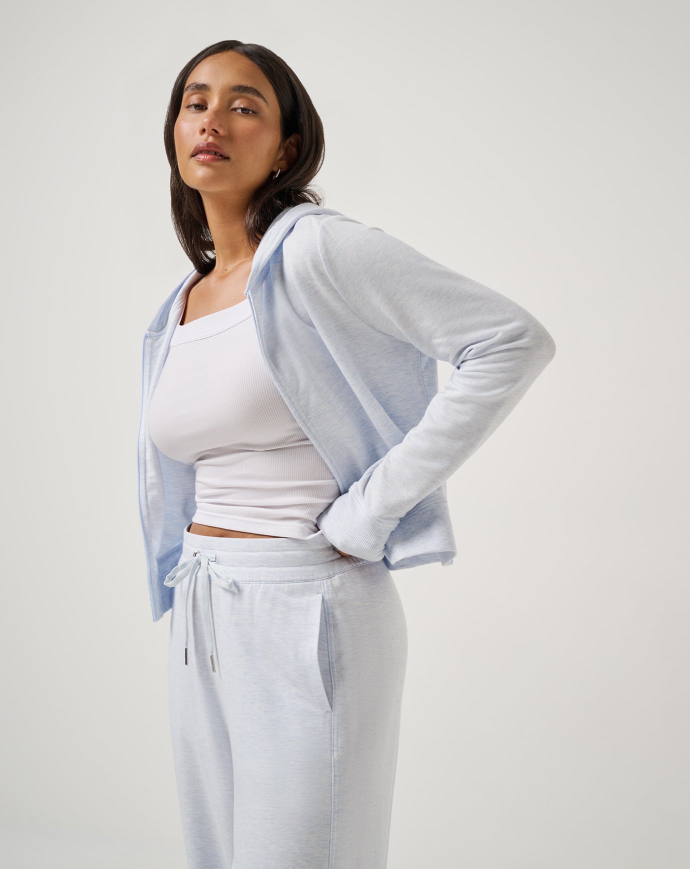 Cloud Terry Zip Hoodie Women/Heather Ancient Water