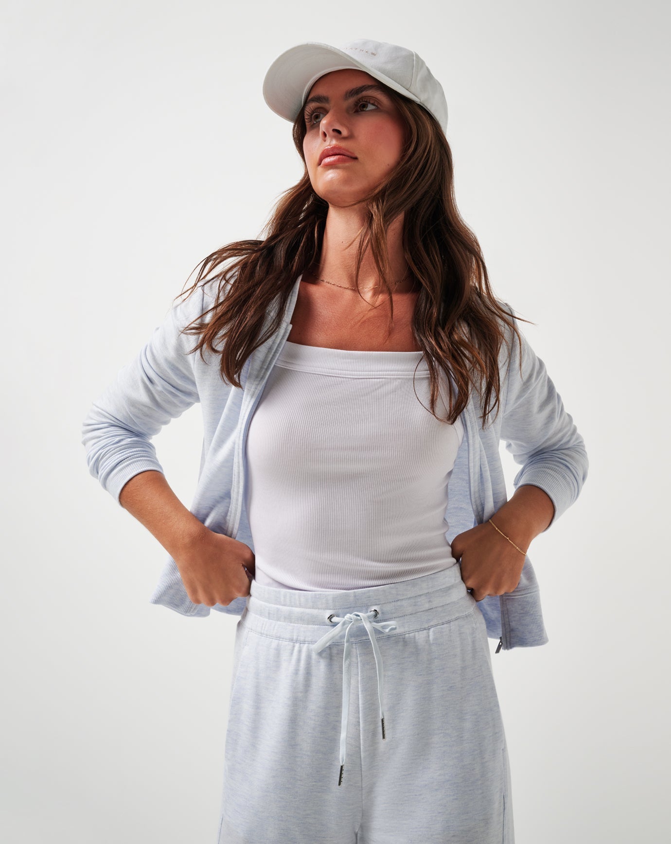 Cloud Terry Zip Hoodie Women/Heather Ancient Water