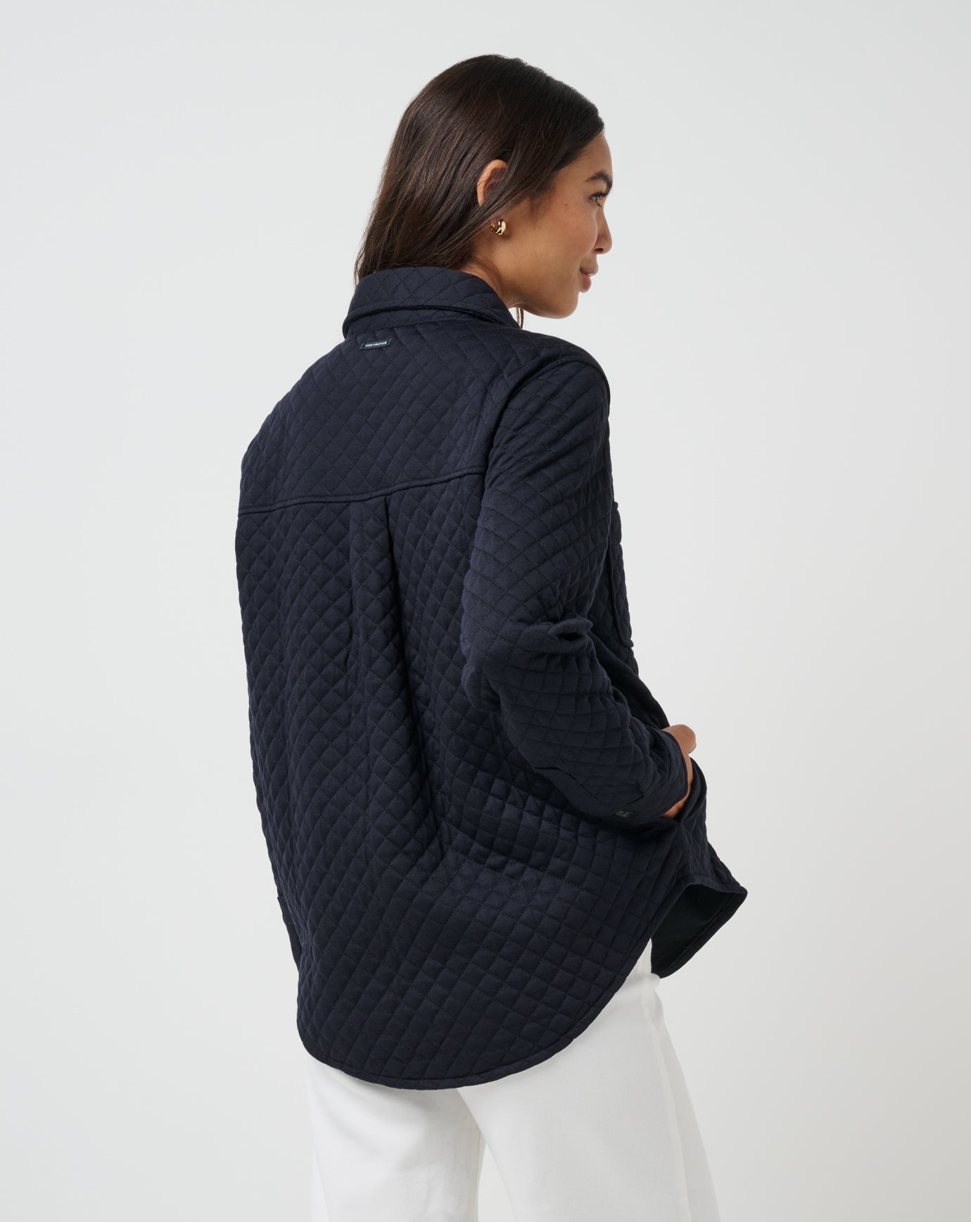 Diamond Quilted Shacket Women/Black