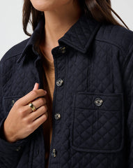 Diamond Quilted Shacket Women/Black