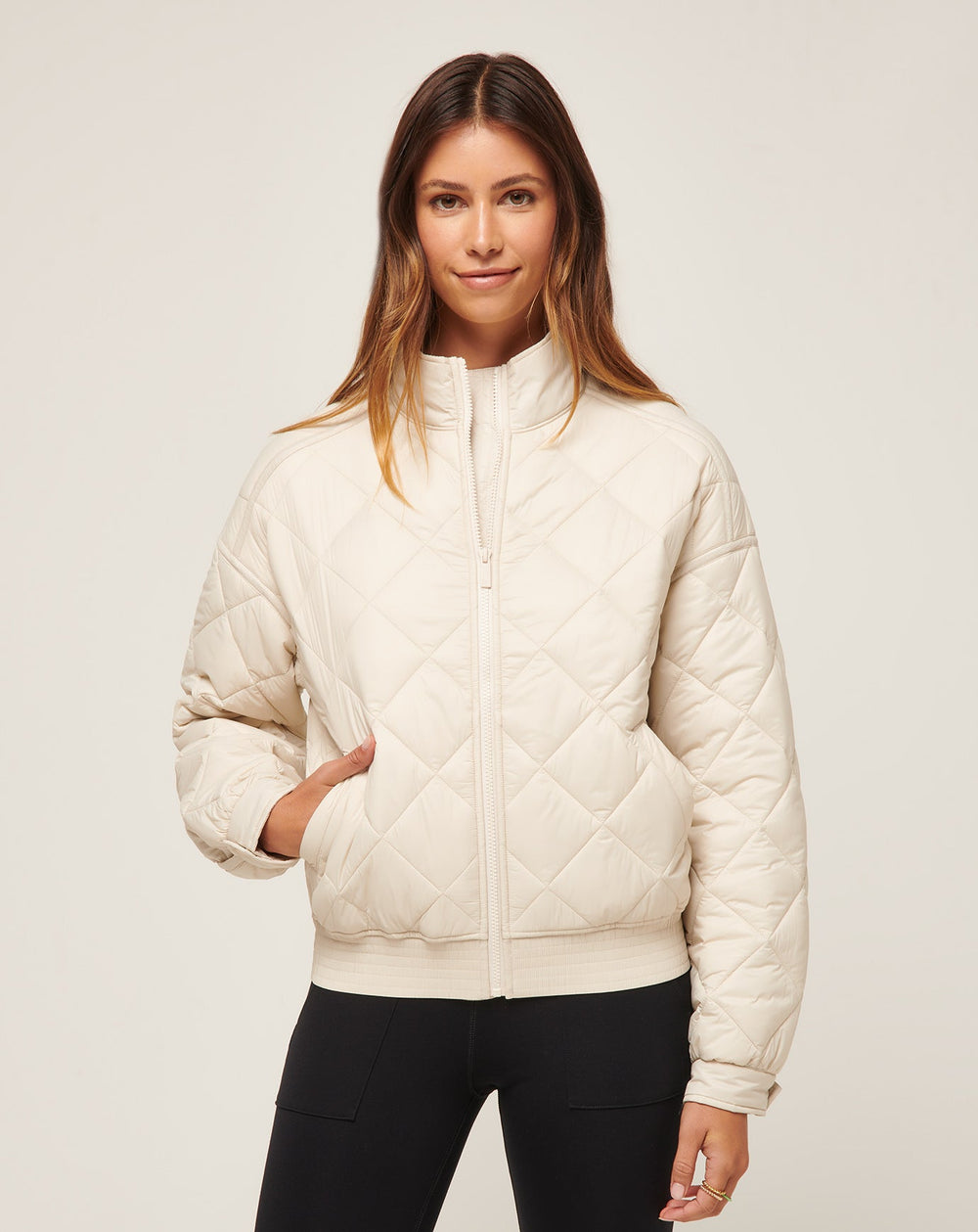 Lights At Night Quilted Jacket Women/Pumice Stone
