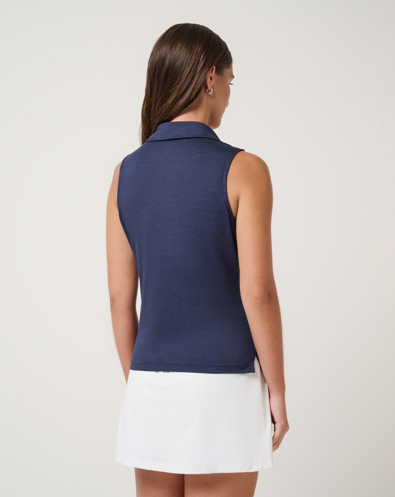 Skyloft Light Sleeveless Polo Women|Golf/Heather Navy Blazer