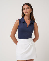 Skyloft Light Sleeveless Polo Women|Golf/Heather Navy Blazer