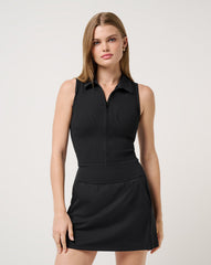 Moveknit Rib Zip Polo Women|Golf/Black