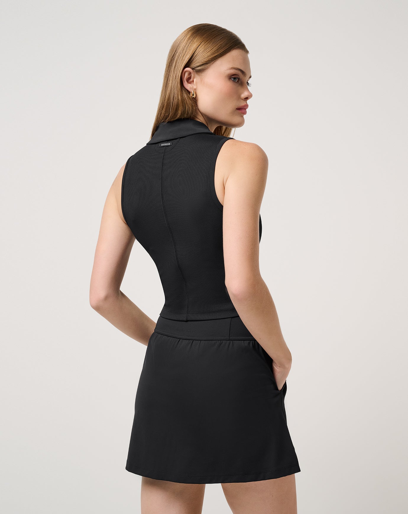 Moveknit Rib Zip Polo Women|Golf/Black