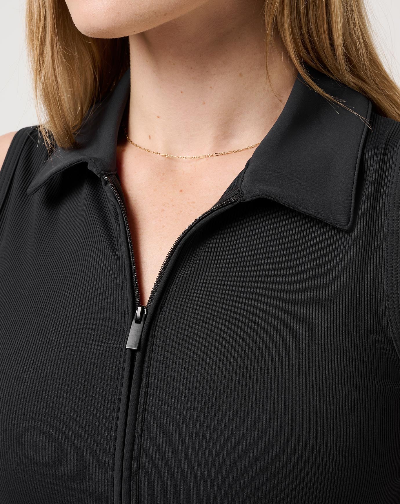 Moveknit Rib Zip Polo Women|Golf/Black