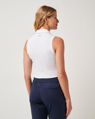 Moveknit Rib Zip Polo Women|Golf/White