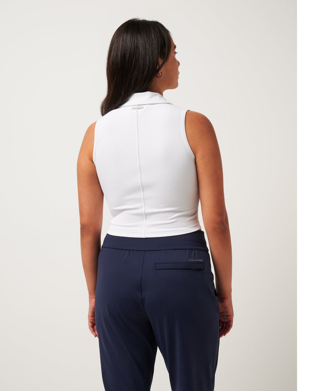 Moveknit Rib Zip Polo Women|Golf/White