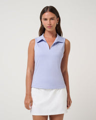 Skyloft Light Sleeveless Polo Women|Golf/Heather Soft Blue