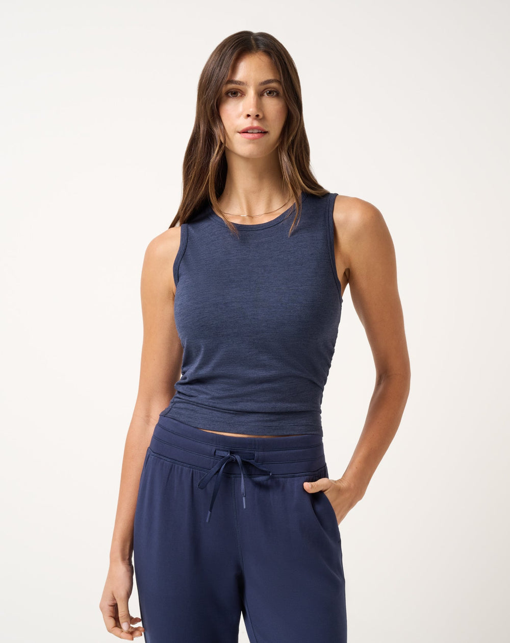 Skyline Jersey Tank Women/Heather Navy Blazer