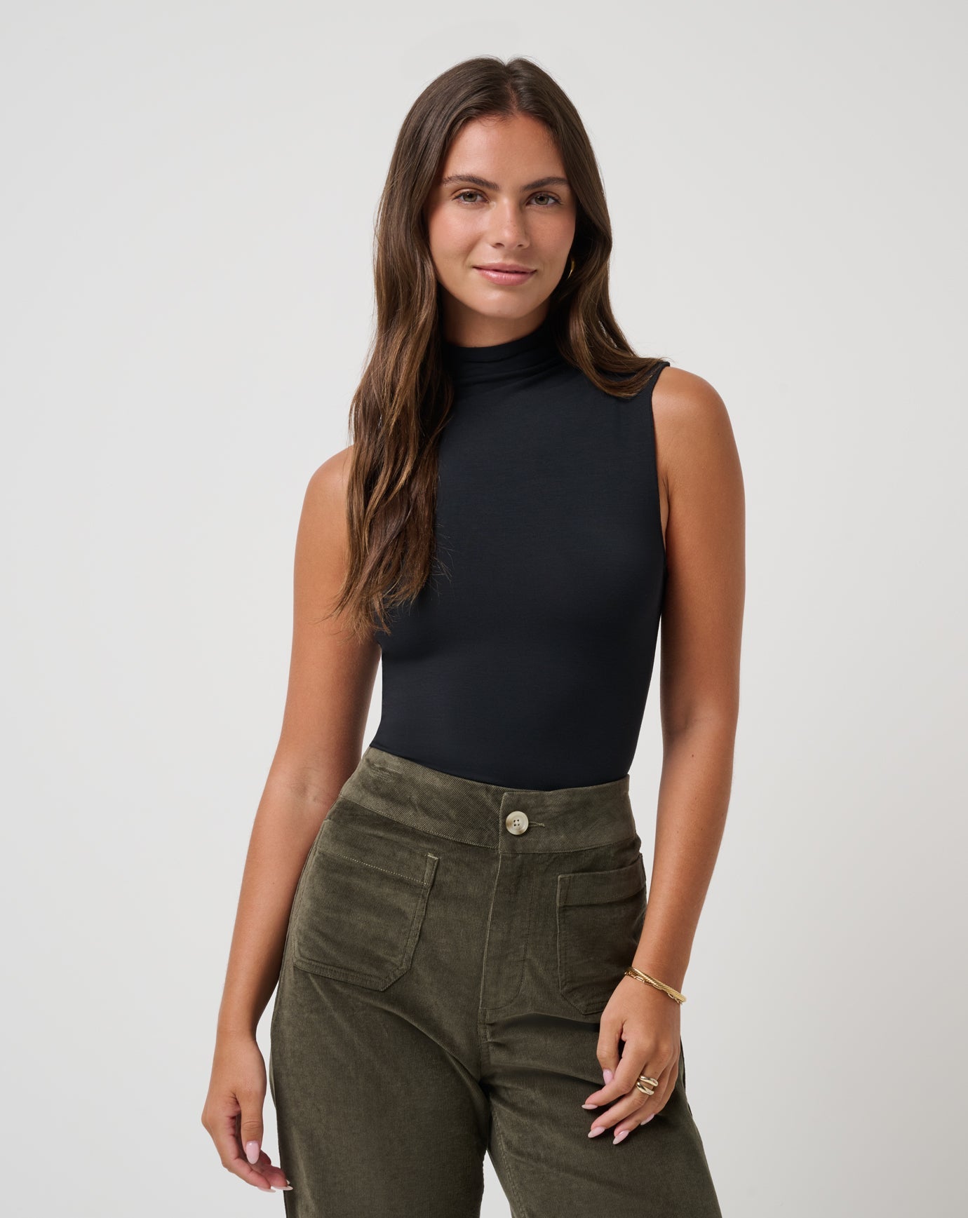Captivate Mock Neck Top Women/Black