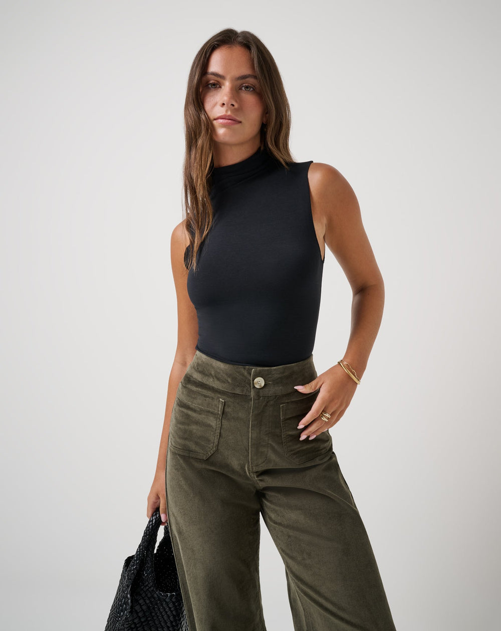 Captivate Mock Neck Top Women/Black