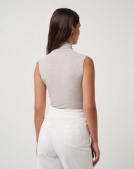 Captivate Mock Neck Top Women/Heather Savannah Tan