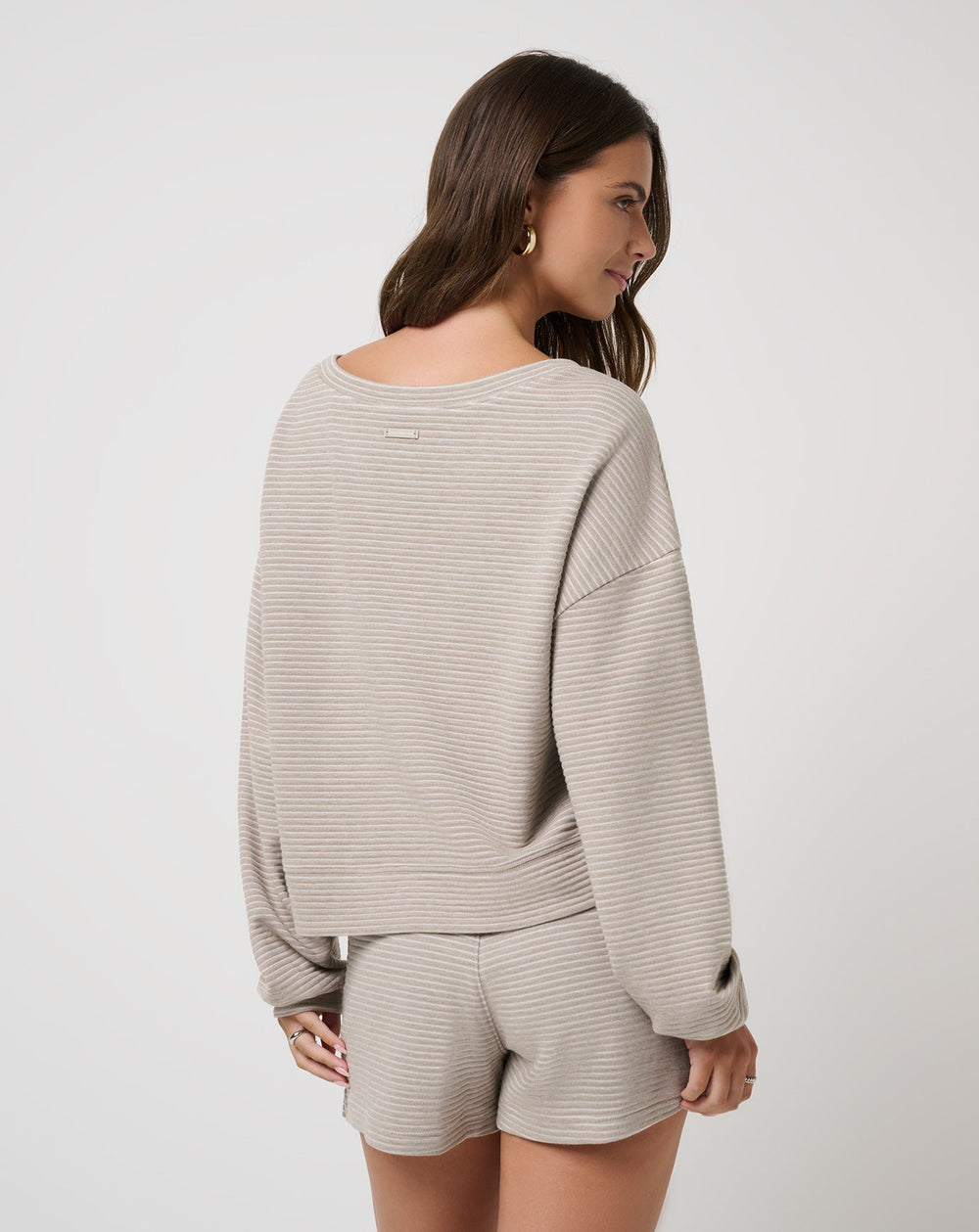 Coastal Rib Yacht Me Pullover Women/Heather Island Fossil