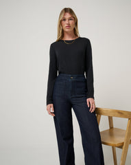 Cloud Long Sleeve Tee Women/Black