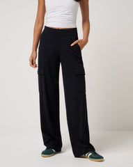 Friday Doubleknit Utility Wide Leg Pant Women/Black