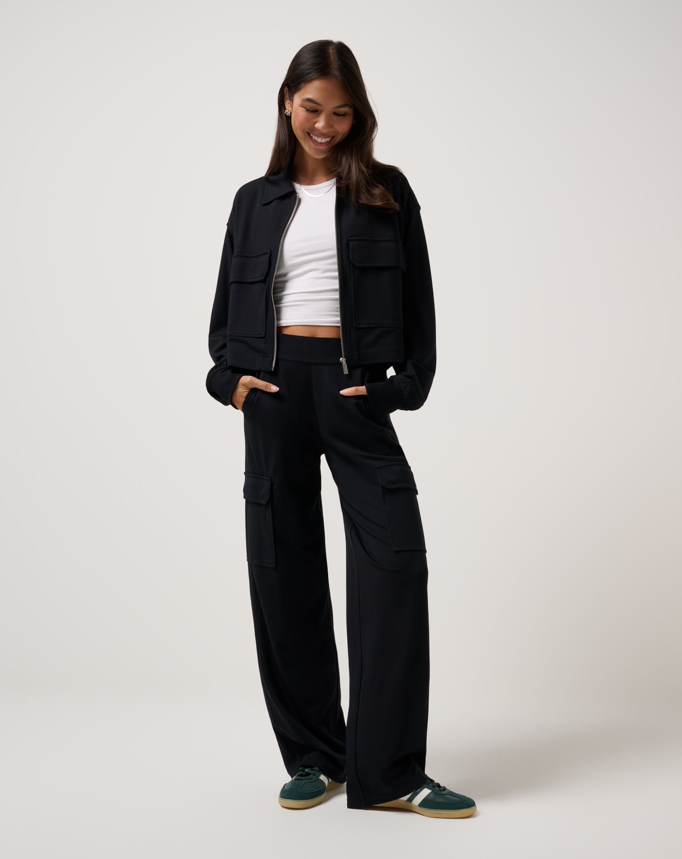 Friday Doubleknit Utility Wide Leg Pant Women/Black