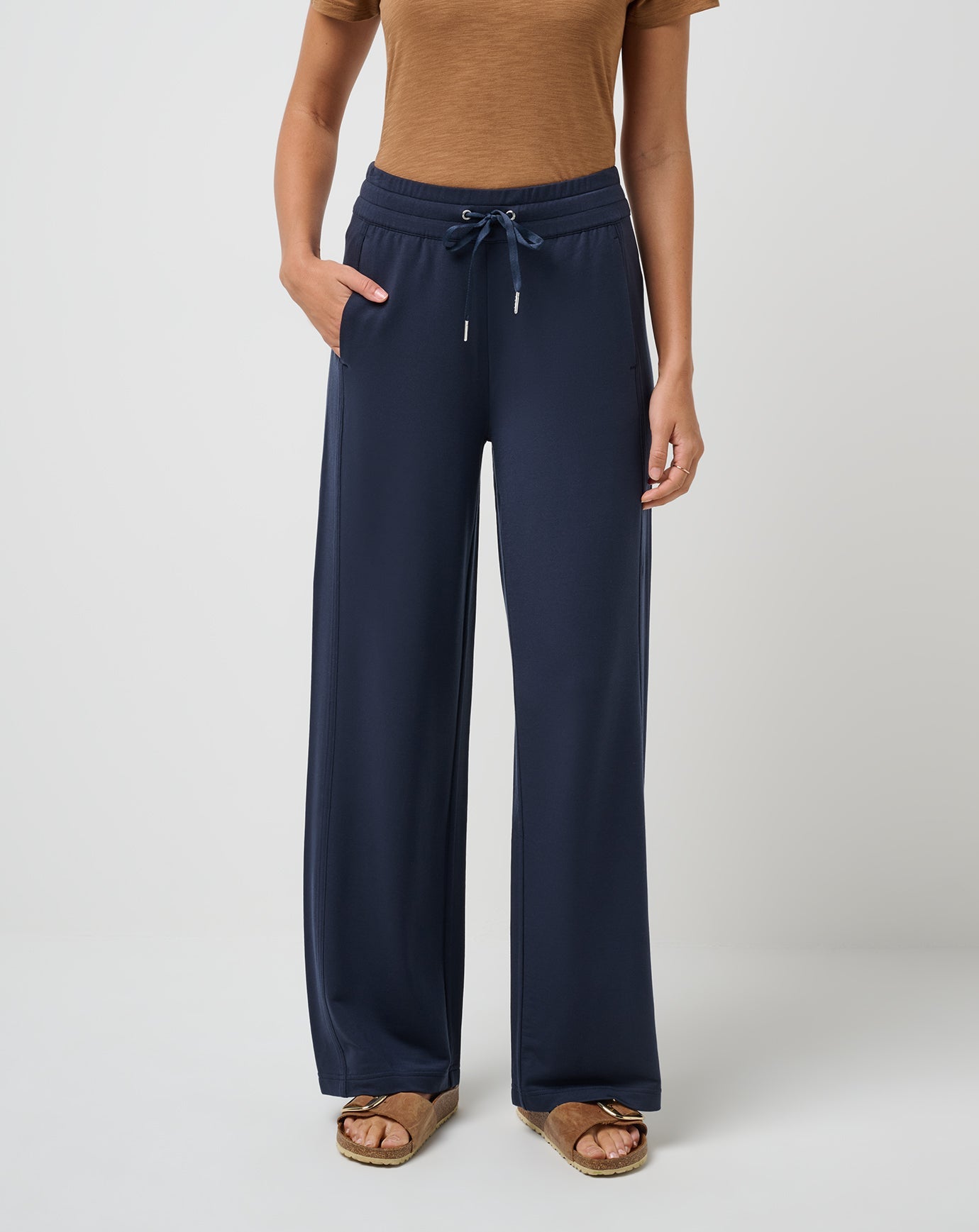 Cloud Terry Wide Leg Pant Women/Navy Blazer