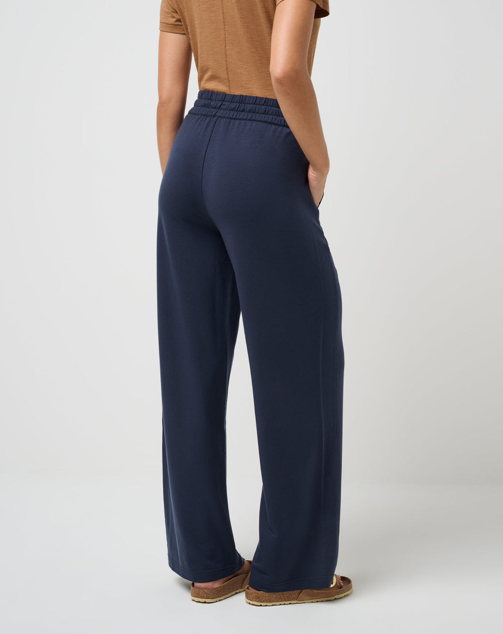 Cloud Terry Wide Leg Pant Women/Navy Blazer