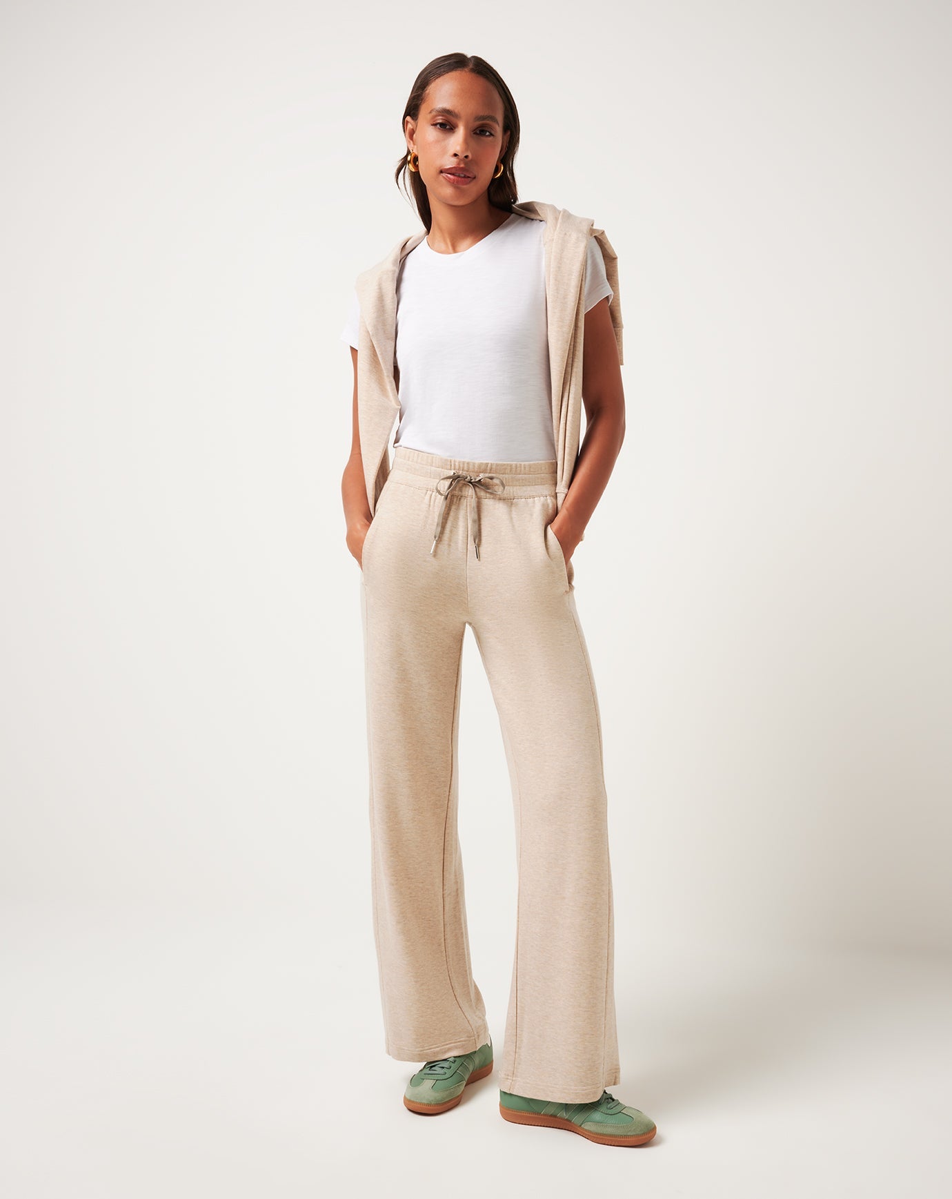 Cloud Terry Wide Leg Pant Women/Heather Natural