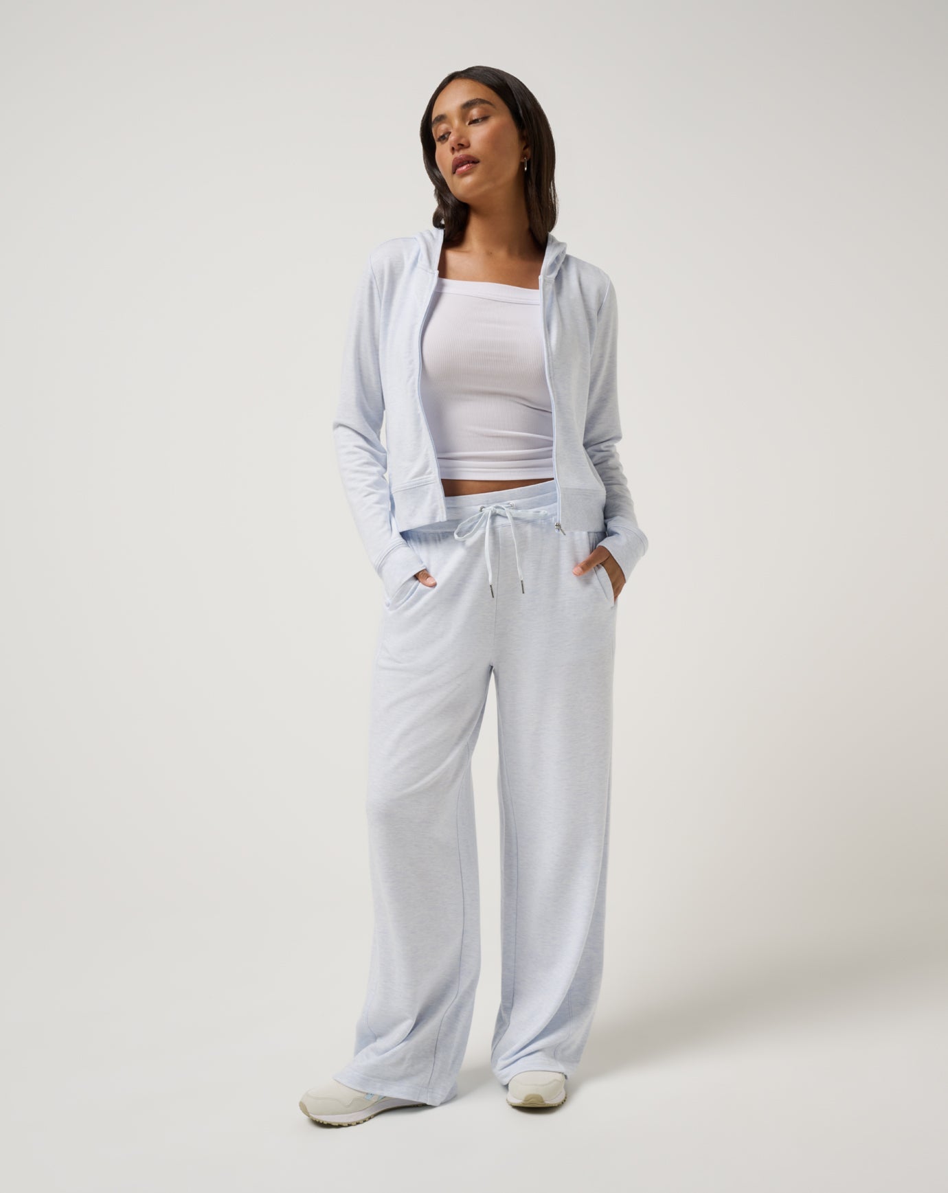 Cloud Terry Wide Leg Pant Women/Heather Ancient Water