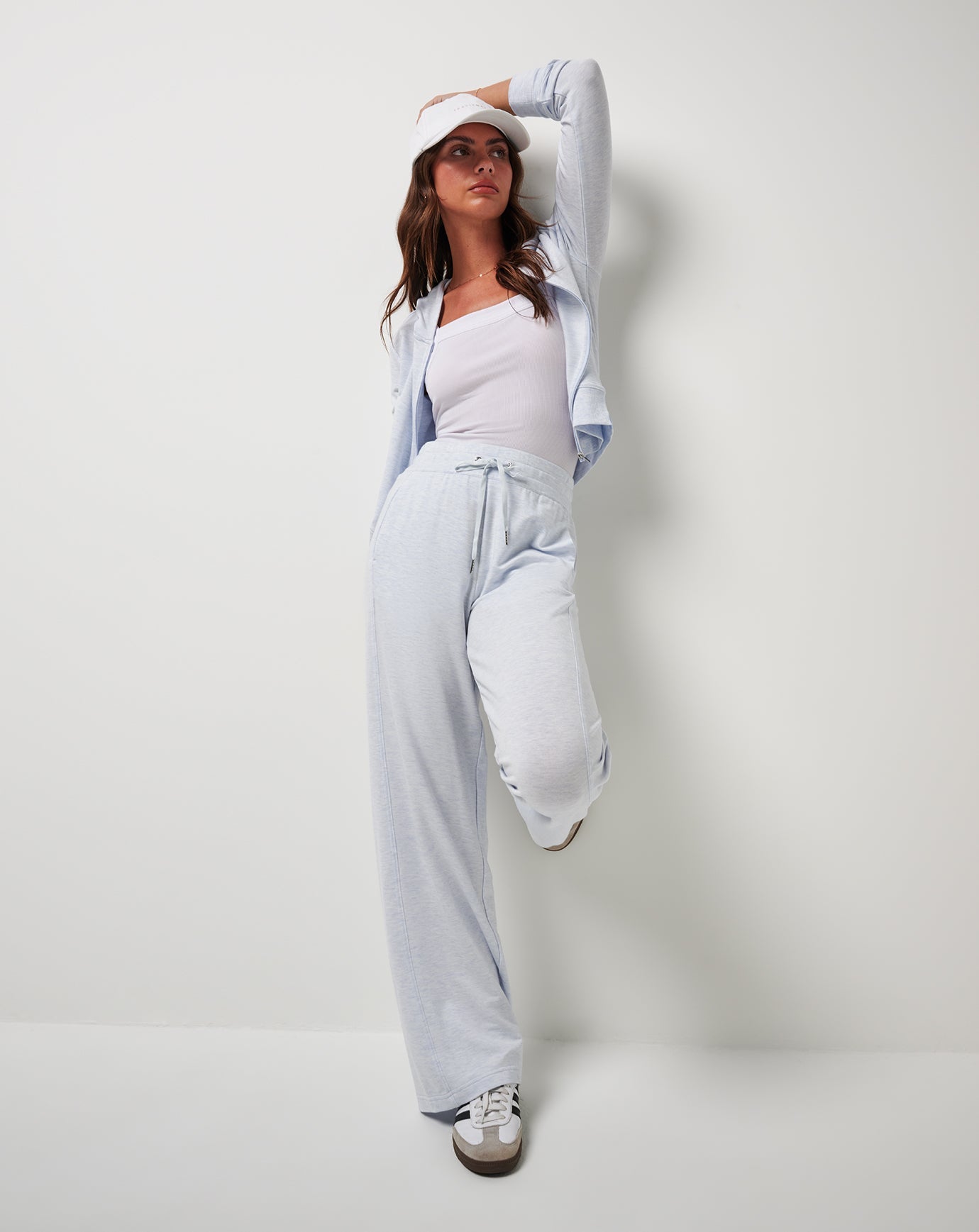 Cloud Terry Wide Leg Pant Women/Heather Ancient Water