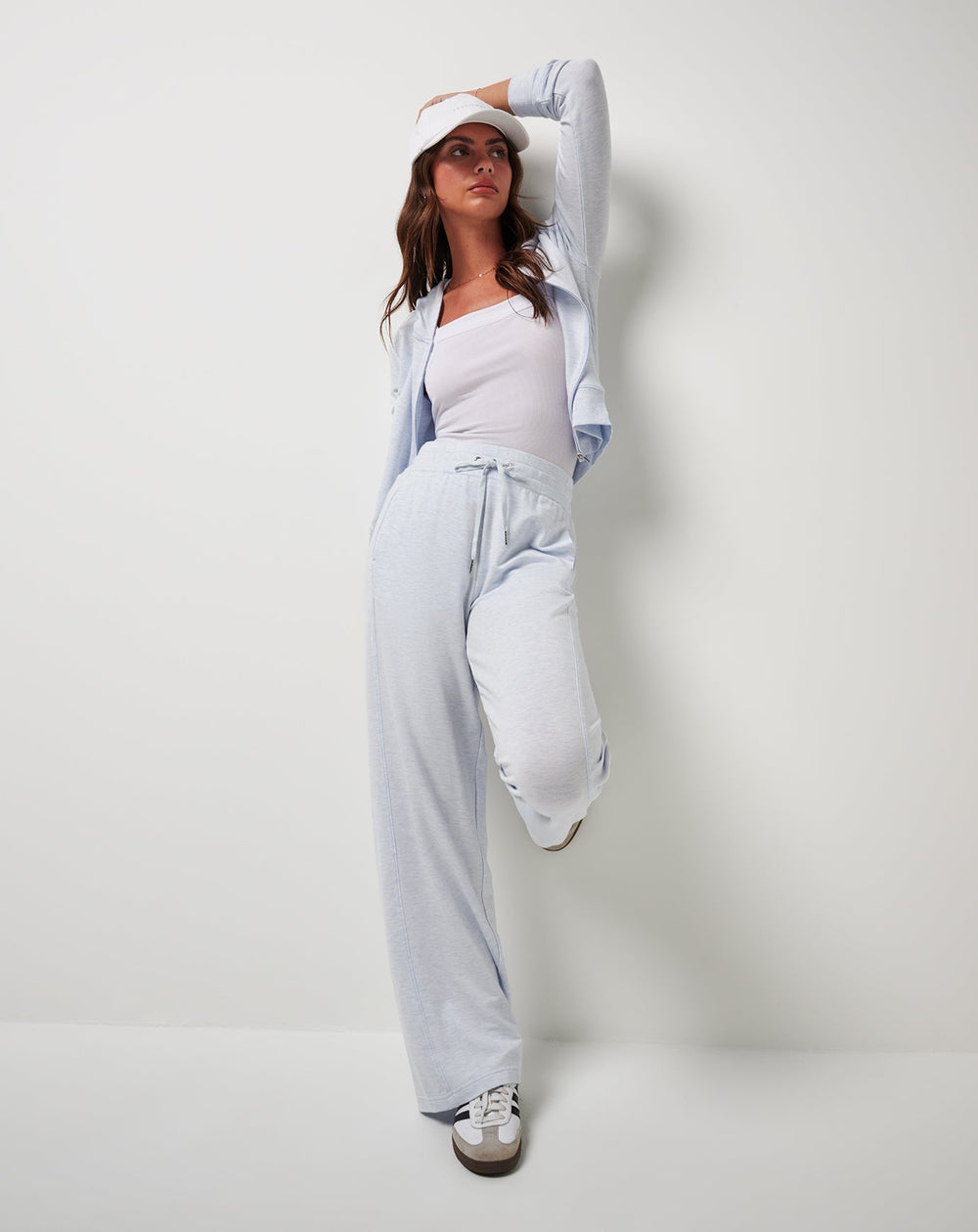 Cloud Terry Wide Leg Pant Women/Heather Ancient Water