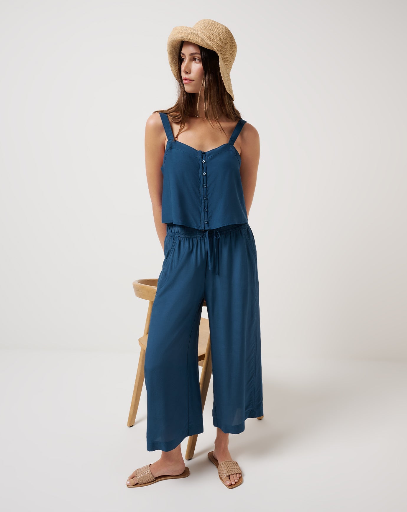 Savanna Cropped Wide Leg Pant Women/Poseidon