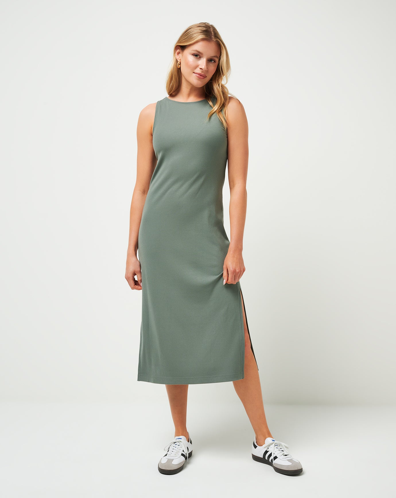 Cloud Rib Hadley Wood Dress Women/Agave Green