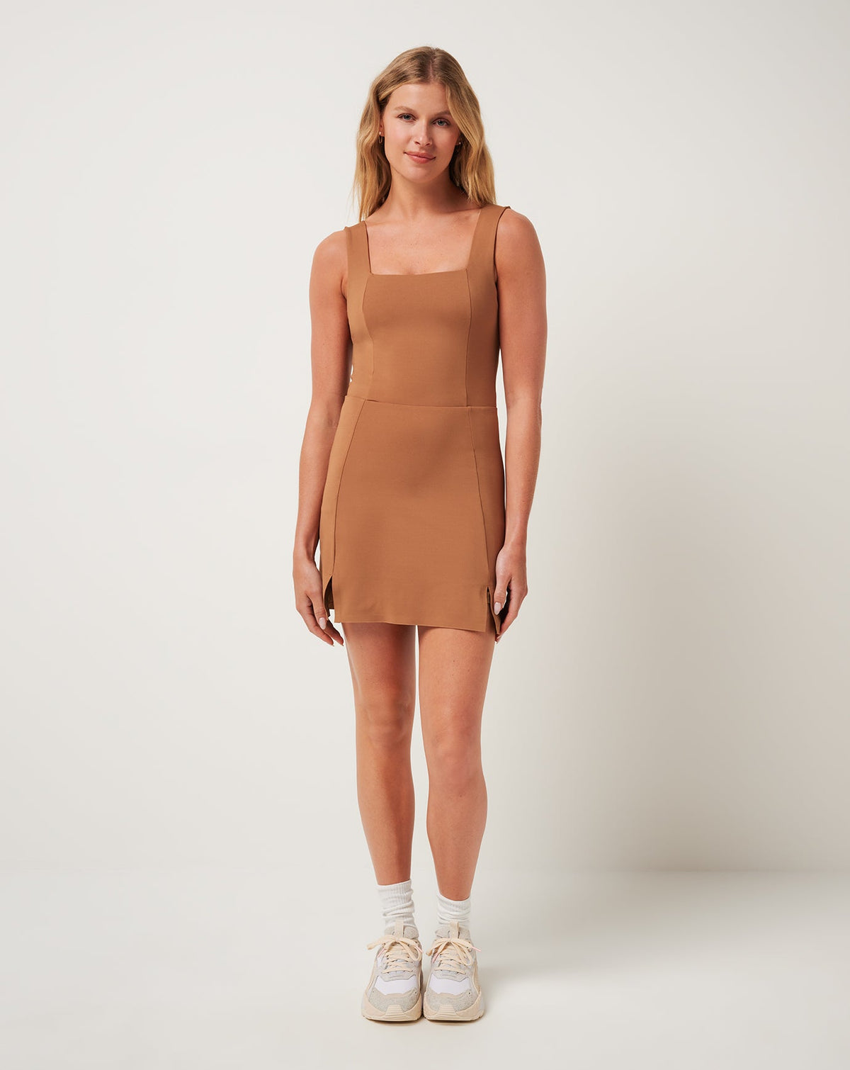 Moveknit Sleeveless Dress Women|Golf/Heather Chestnut