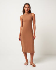 Cloud Rib Hadley Wood Dress Women/Chestnut